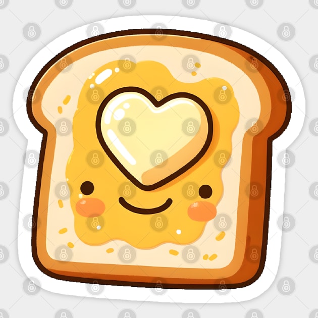 Toasty Love Breakfast Slice Sticker by Umbrella Studio